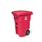 Toter 64 Gal. Red Hazardous Waste Trash Can with Wheels and Lid Lock RMN64 - alternate 1
